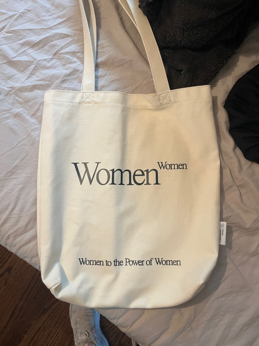 Beige Canvas Tote Bag